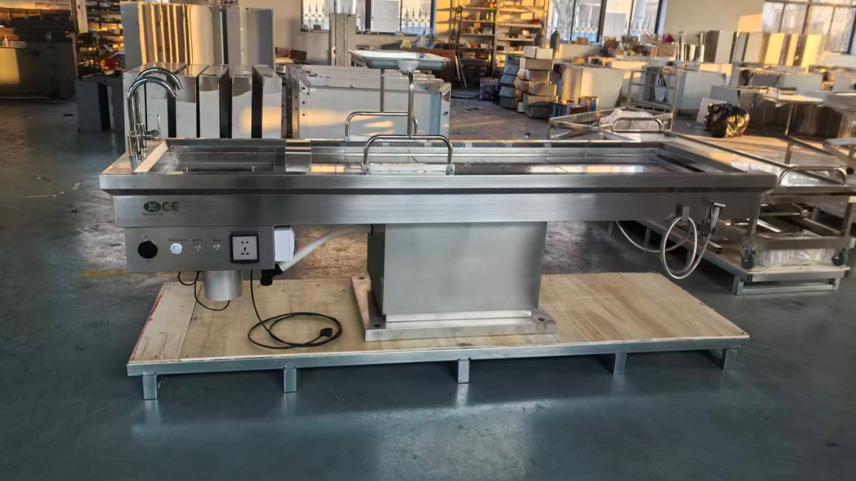 Autopsy Table Production Completed with Upgraded Metal Base Packaging