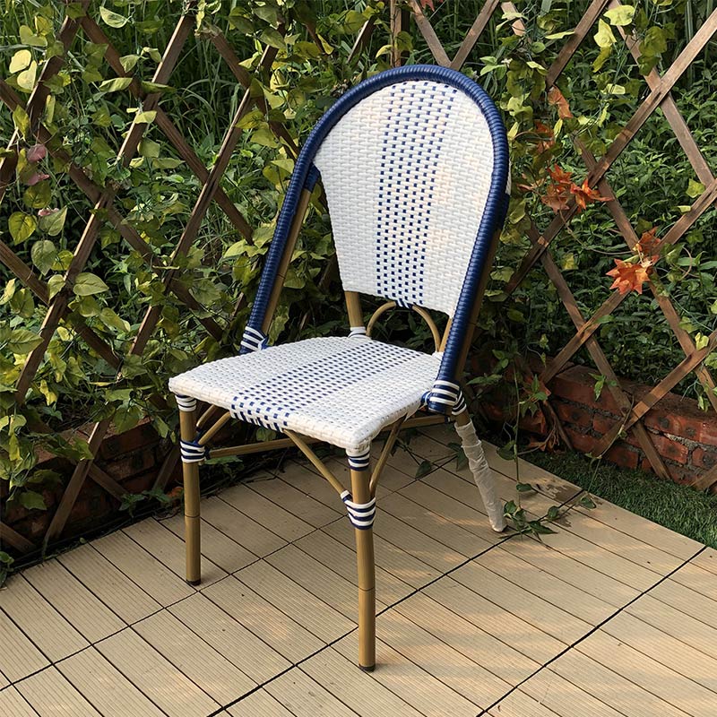 Terrace Aluminum Rattan Wicker French Bistro Cafe Table Chairs