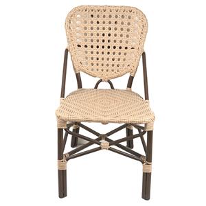 White Rattan Outdoor Paris Aluminum Bistro Chair