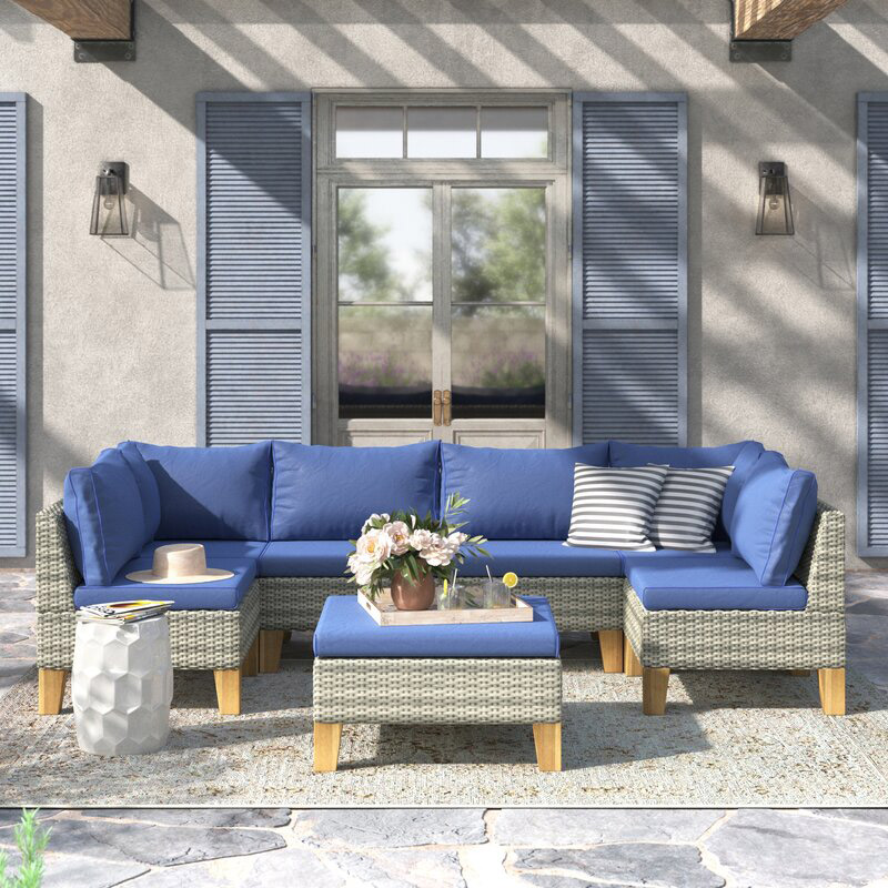 Rattan Wicker Round Outdoor Sofa Set Garden Furniture