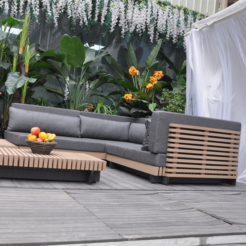 Newest Outdoor Sofa Set Balcony Teak Garden Sofa