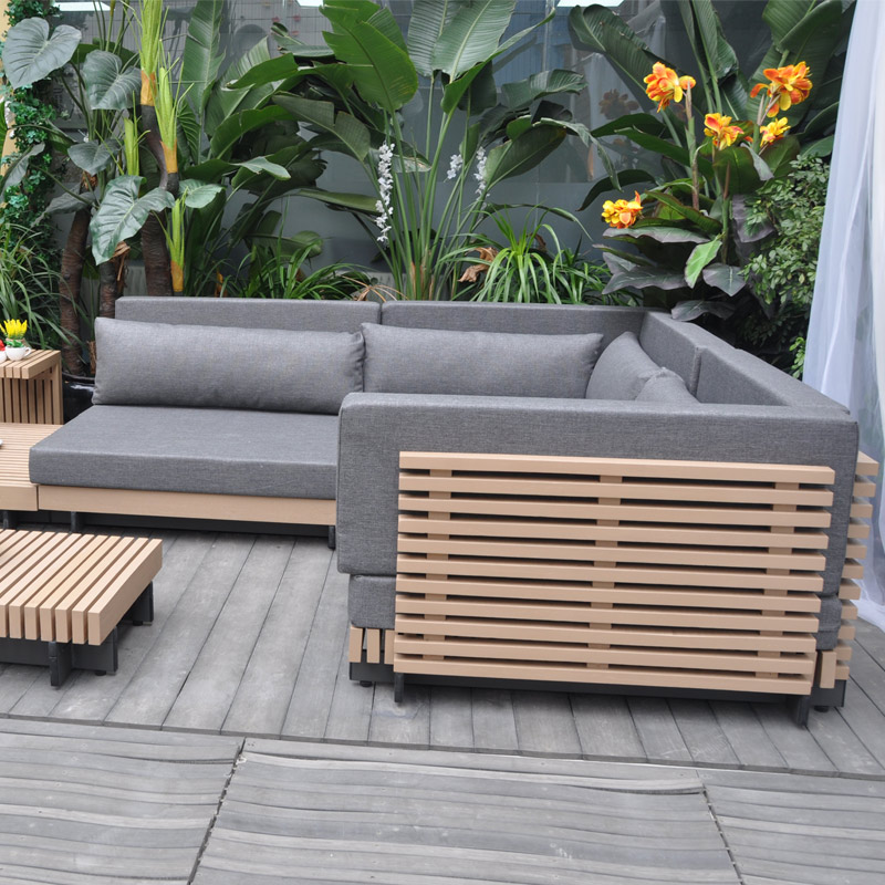 Newest Outdoor Sofa Set Balcony Teak Garden Sofa