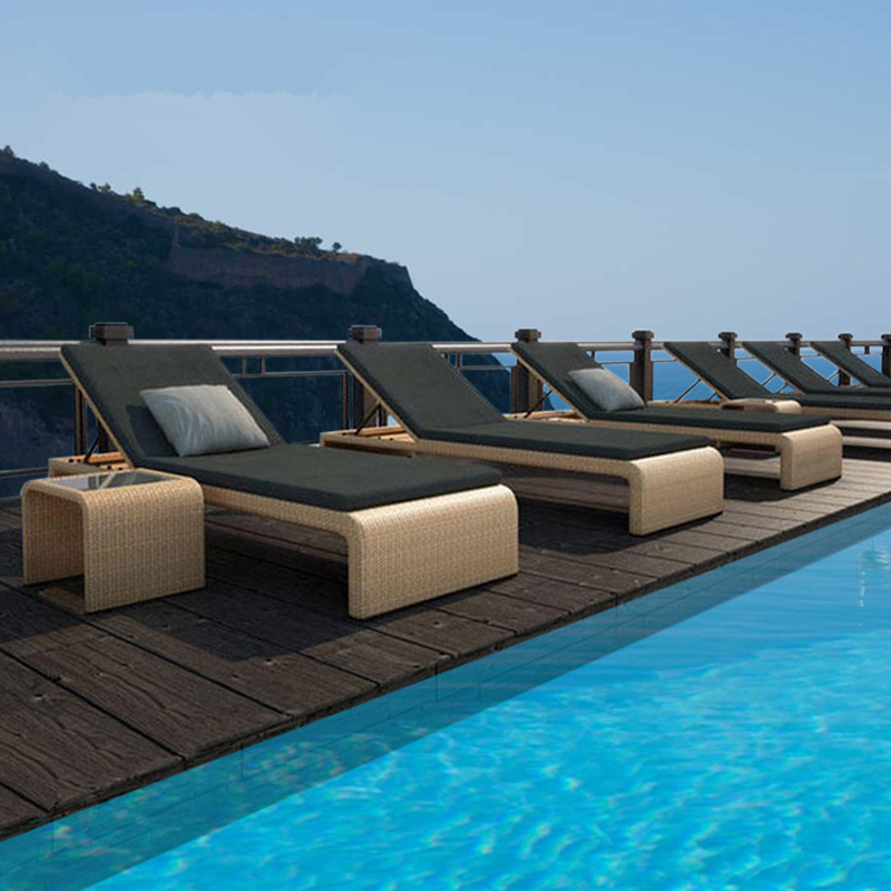Hotel Garden Furniture Rattan Pool Sun Lounger