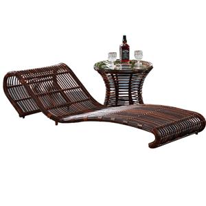Garden Furniture Adjustable Rattan Outdoor Sun Lounger