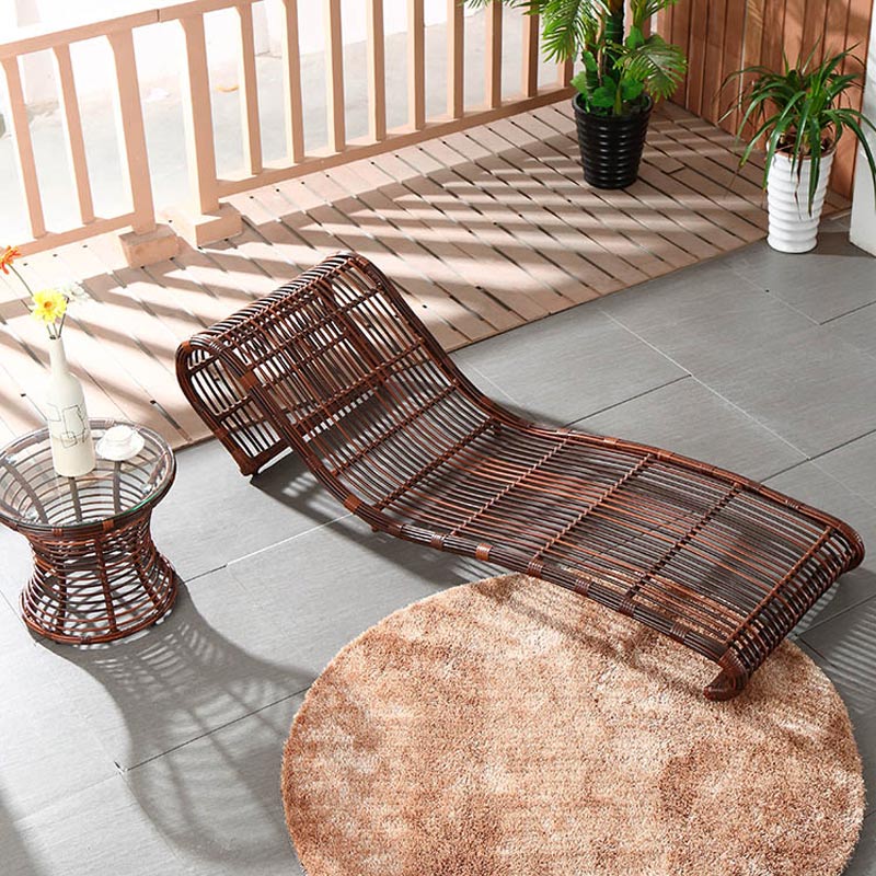 Garden Furniture Adjustable Rattan Outdoor Sun Lounger