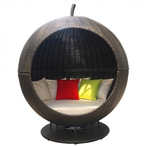 Outdoor Rattan Apple Shape Wicker Daybed