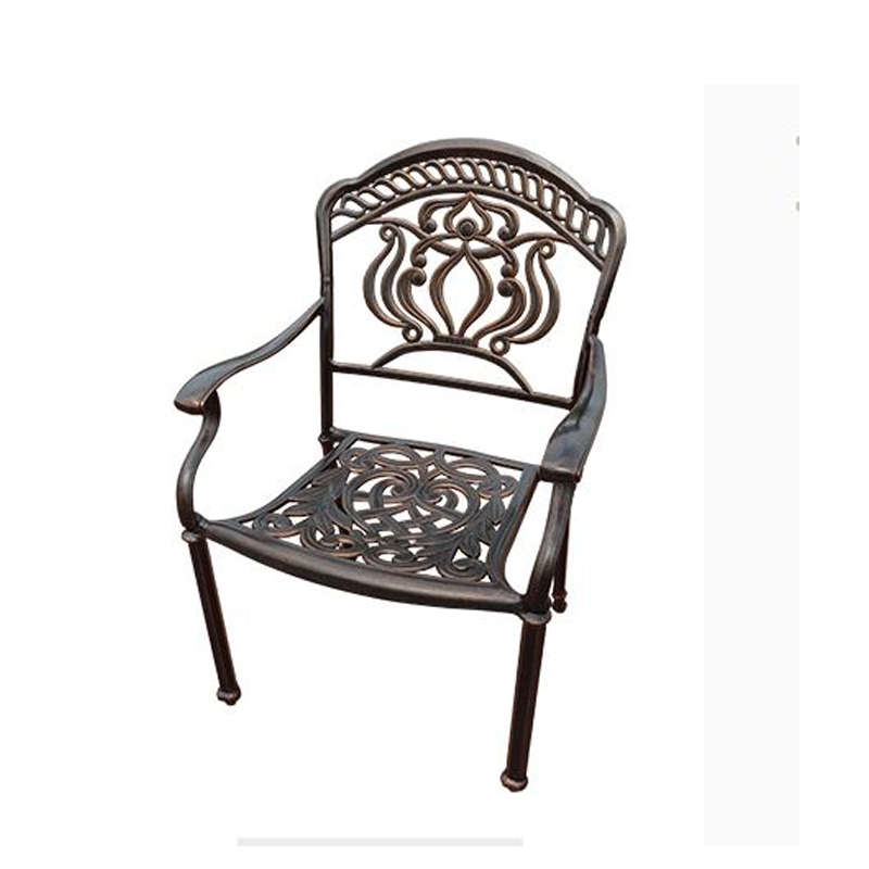 Table et chaise de balcon en aluminium moulé pour l'extérieur