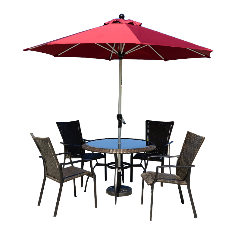 Parasol de sombrilla de playa de patio de metal de muebles al aire libre