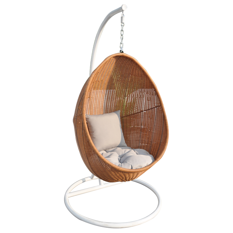 Patio Hanging Rattan Swing Egg Chair With Stand