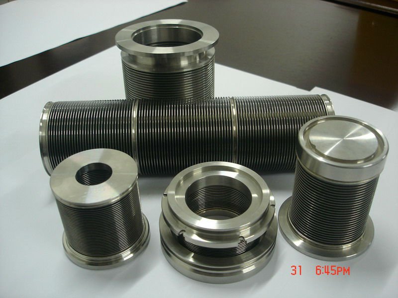 Welded bellows for semiconductor chip processing equipment
