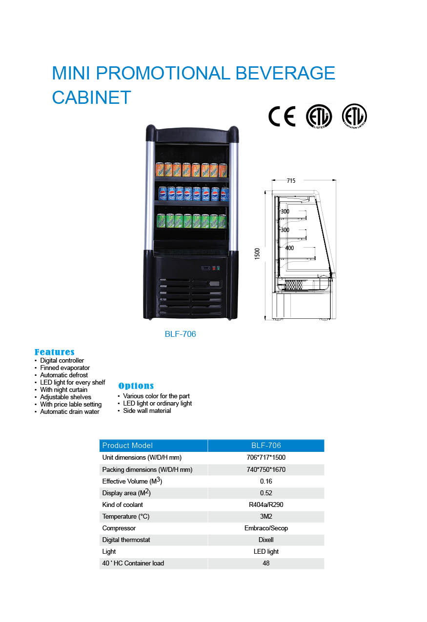 small Refrigerated wall shelves Notos series
