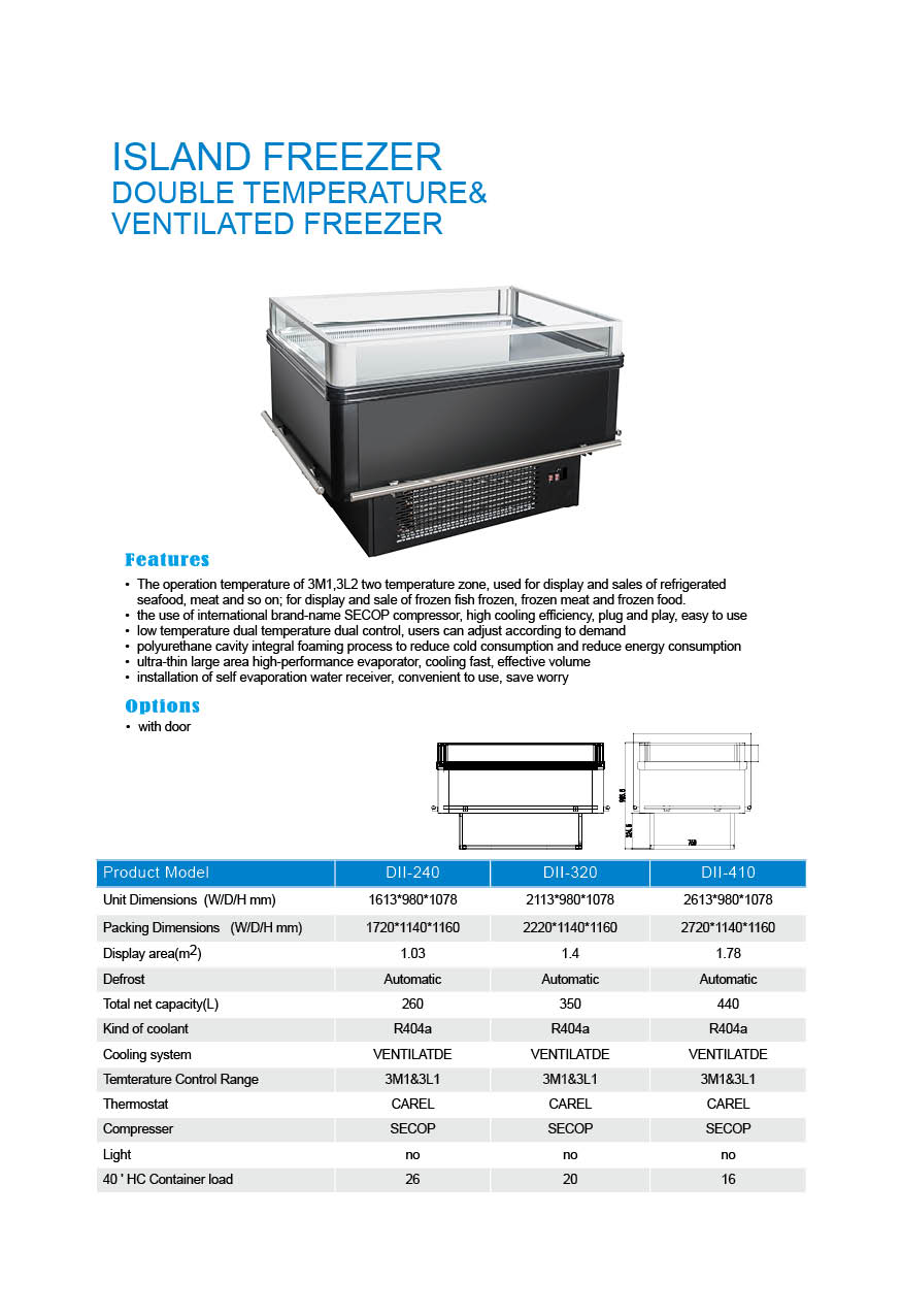 Open Island Freezer