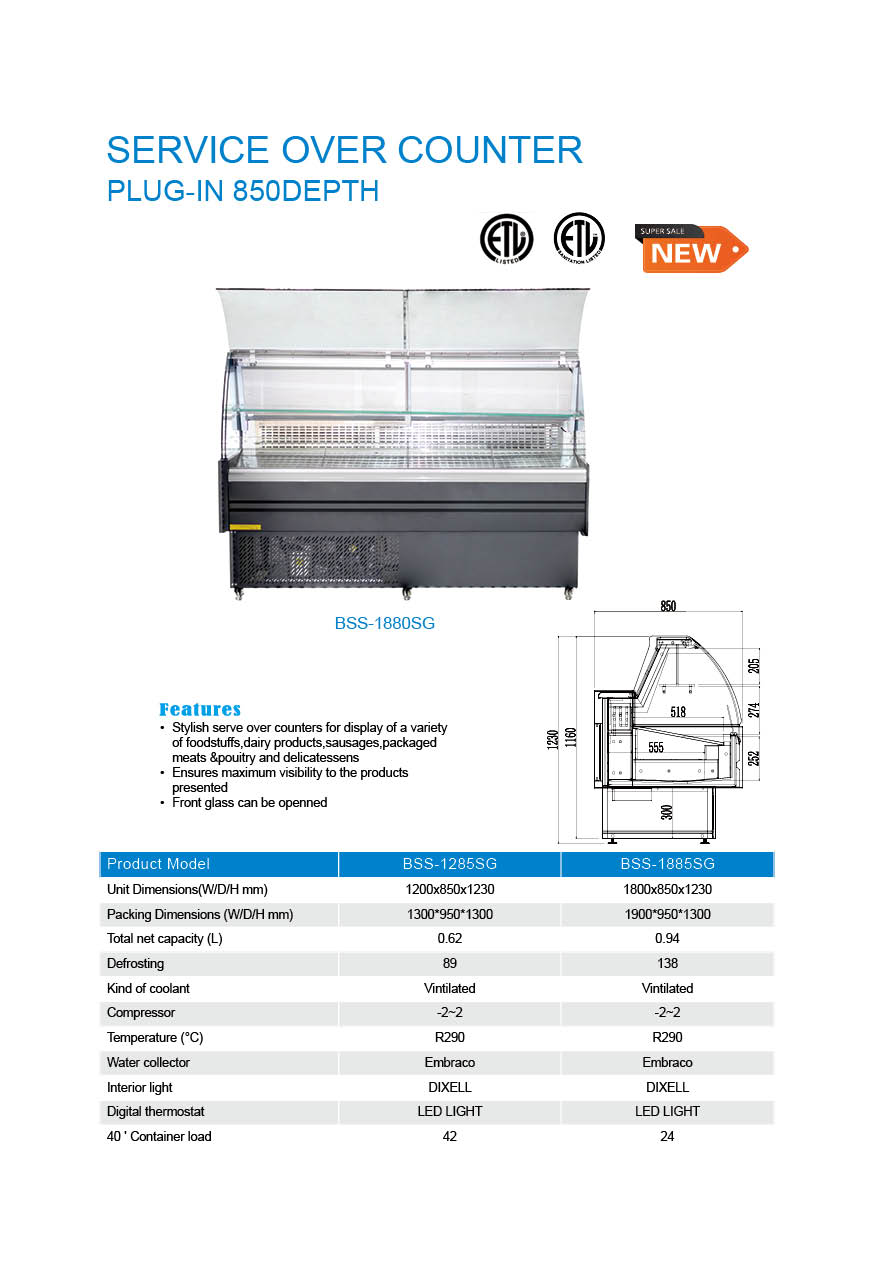 Plug In Refrigerated display cabinets round