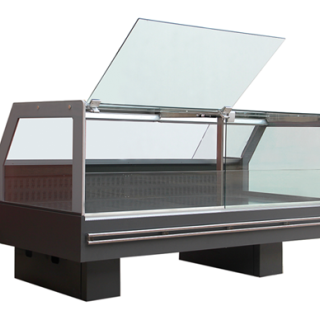 Branchez les vitrines réfrigérées angulaires