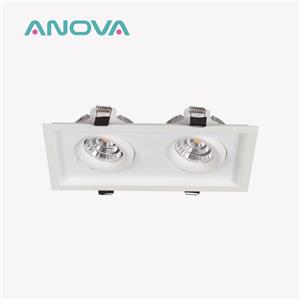 Downlight LED encastré carré à deux têtes 2X9.5W