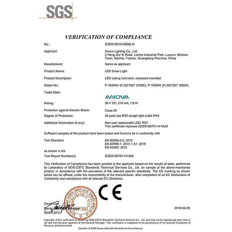 CE Certification of FLSD1927