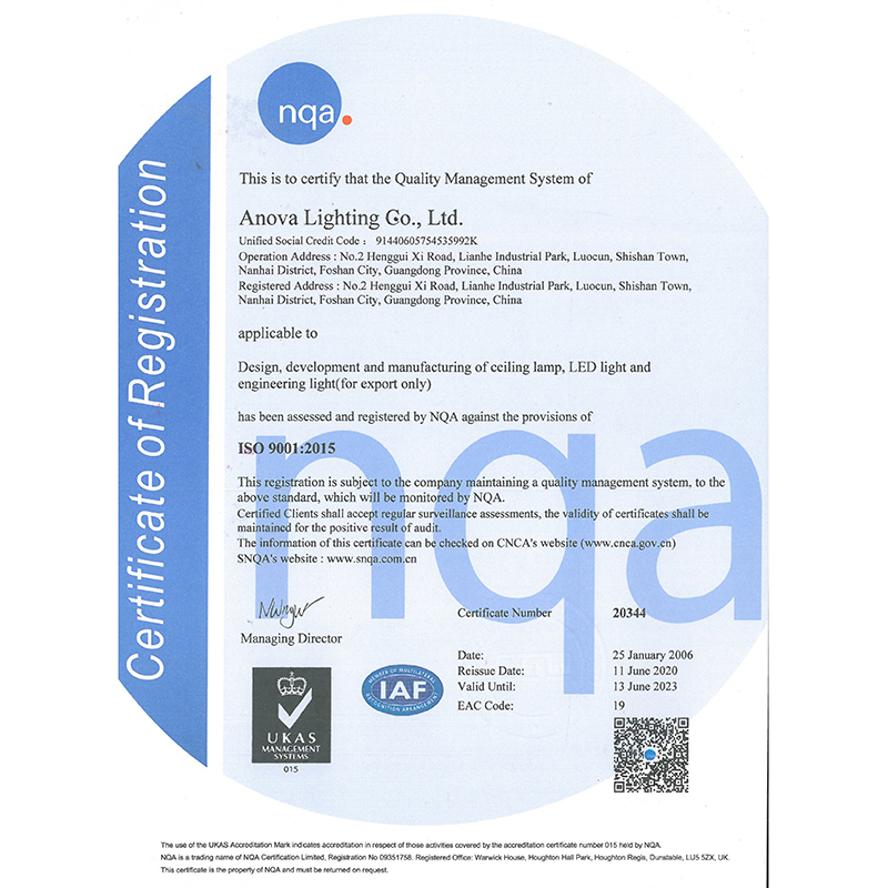 Certification ISO 9001 : 2015