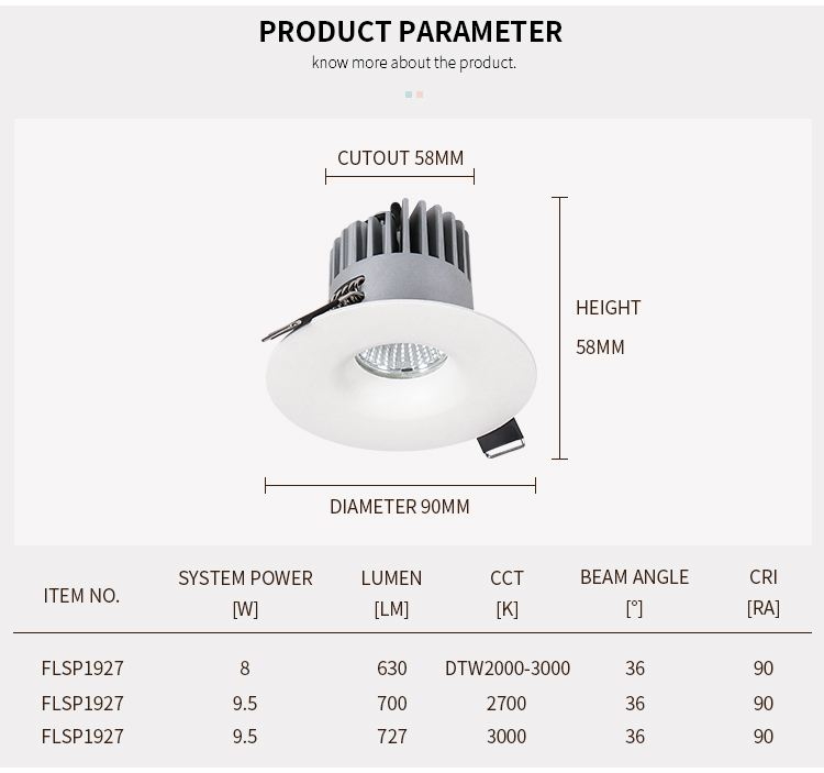 front ring replaceable Downlight