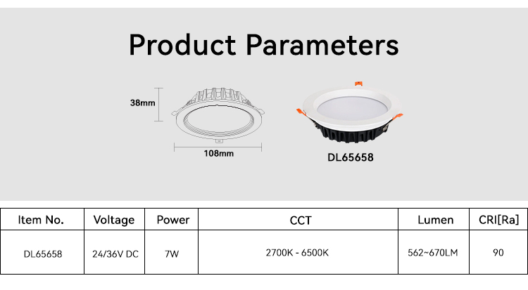 Китай 24В/36В постоянного тока 2700К-6500К 7Вт светодиодный потолочный светильник, производитель