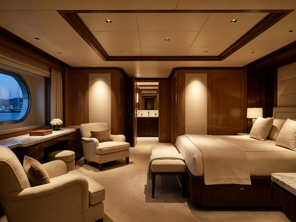 Custom modular downlights illuminating a luxury interior Custom modular downlights illuminating a luxury interior
