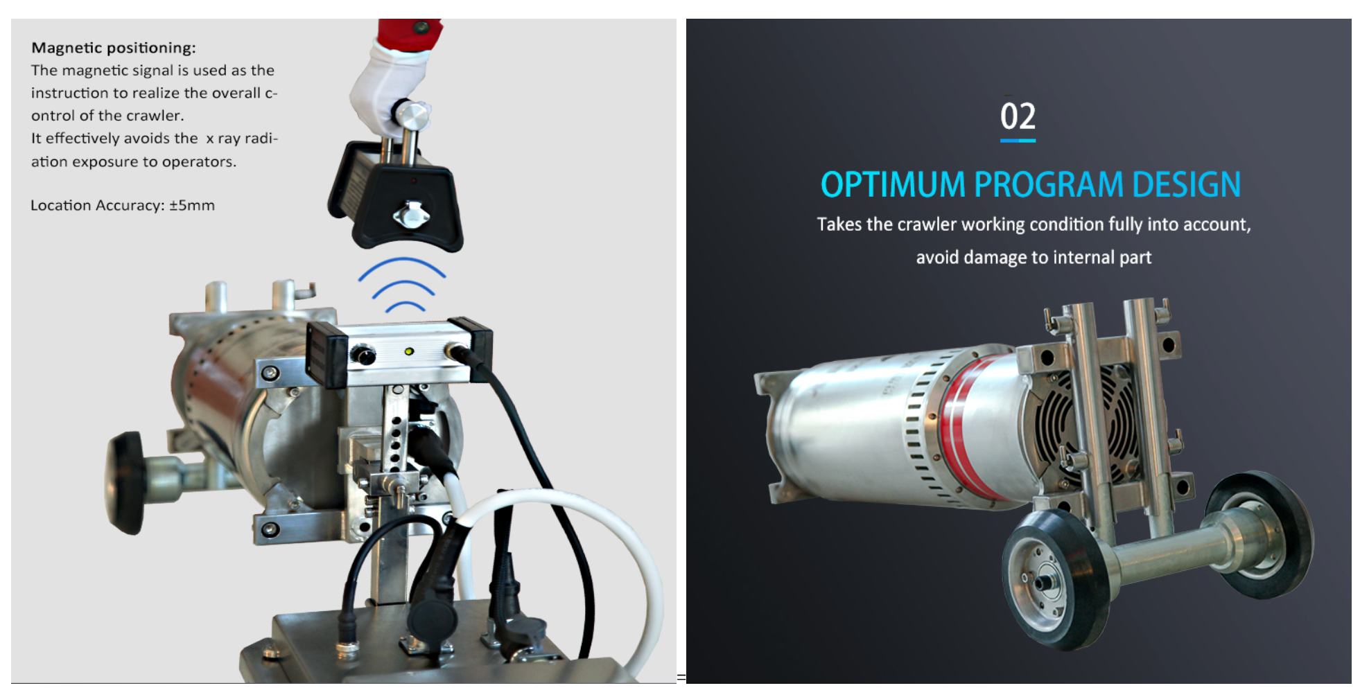 NDT Industrial X-ray Pipeline inspection Crawler
