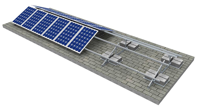 Flat roof ballasted mounting system