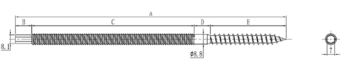 Solar roof mounting hanger bolt