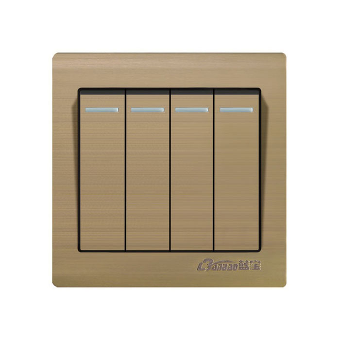 Brushed Panel 4gang Wall Switch