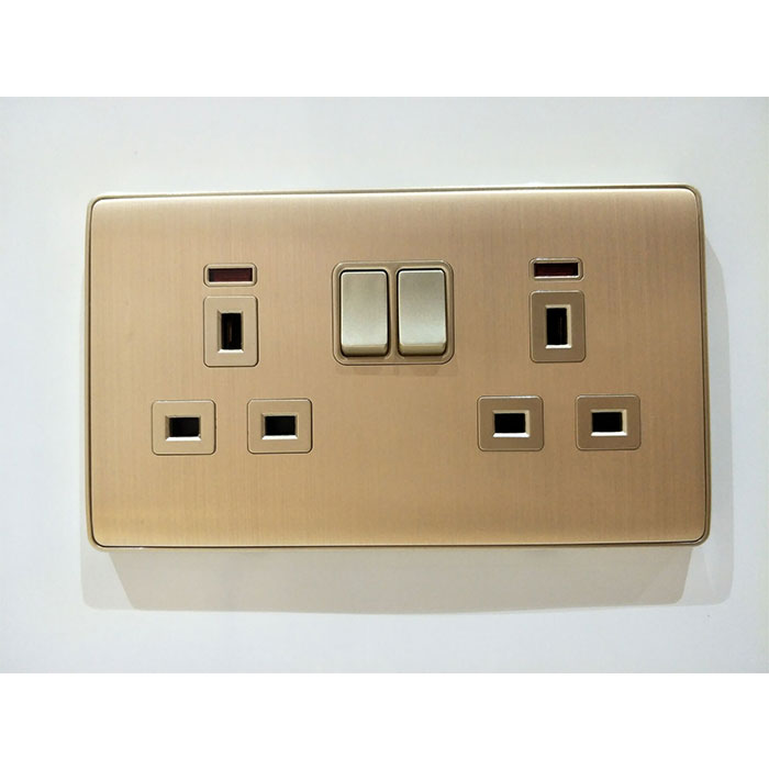 LK5 Gold Color Brushed Panel Wall Switch