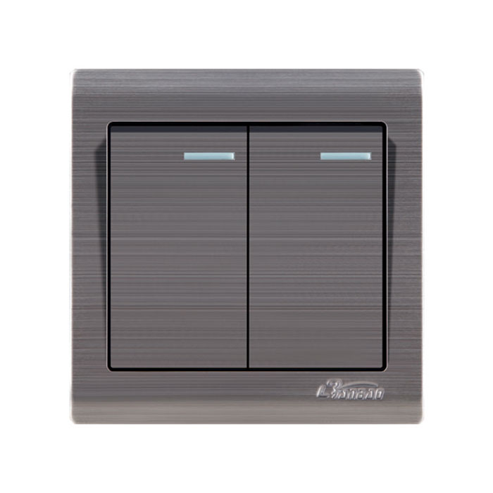 Stainless Panel 2gang Wall Switch