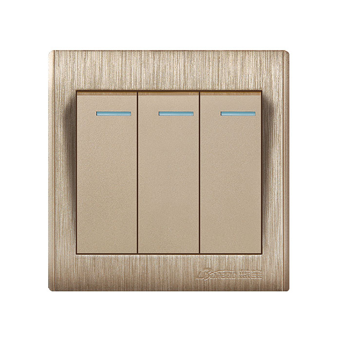Golden Color Full Plastic Type Wall Switch Socket