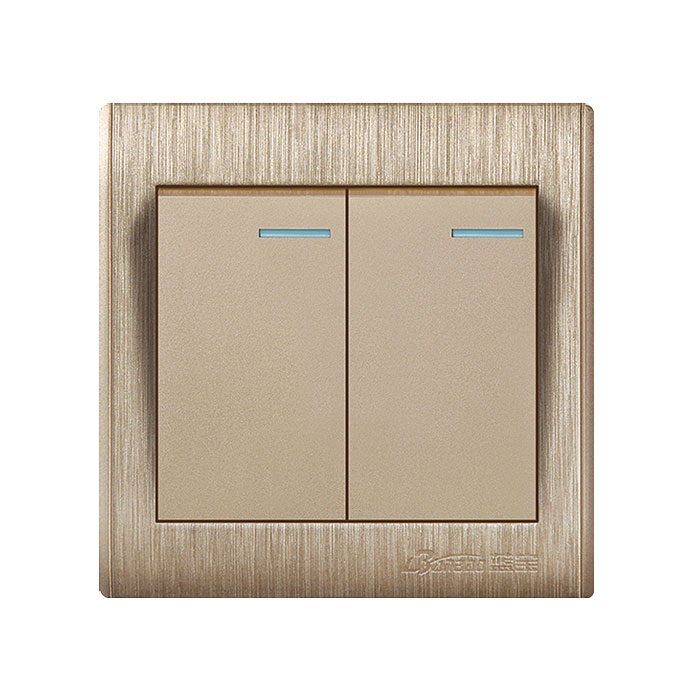 Golden Color Full Plastic Type Wall Switch Socket
