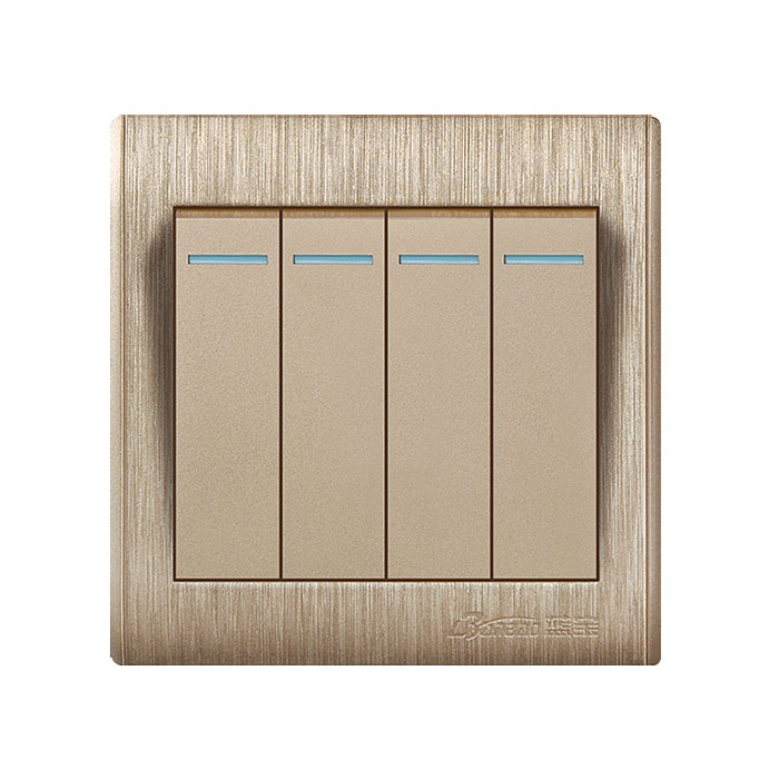 Golden Color Full Plastic Type Wall Switch Socket