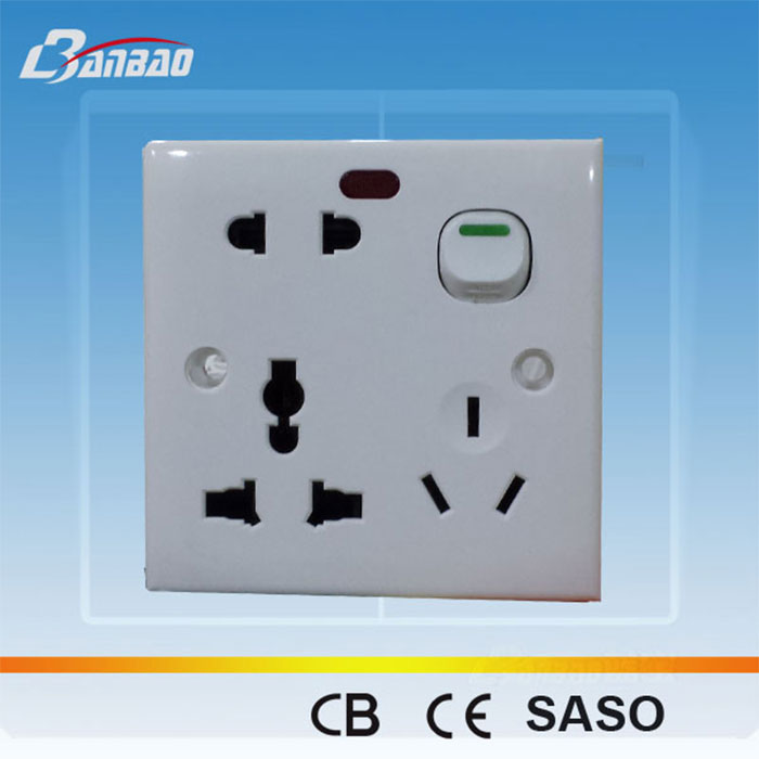 double multi 6pin Socket with lamp