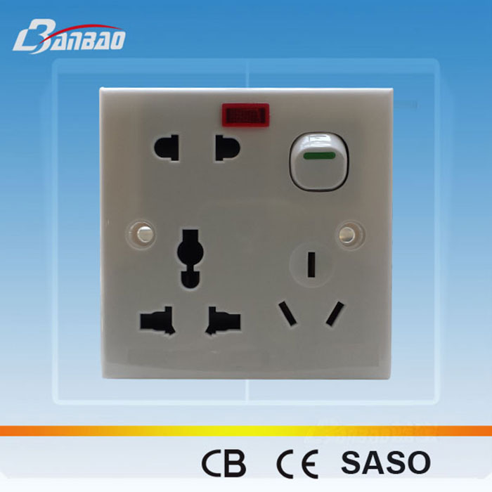 double multi 6pin Socket with lamp
