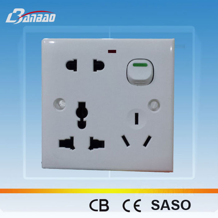 double multi 6pin Socket with lamp