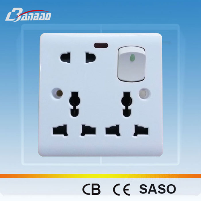 double multi 6pin Socket with lamp
