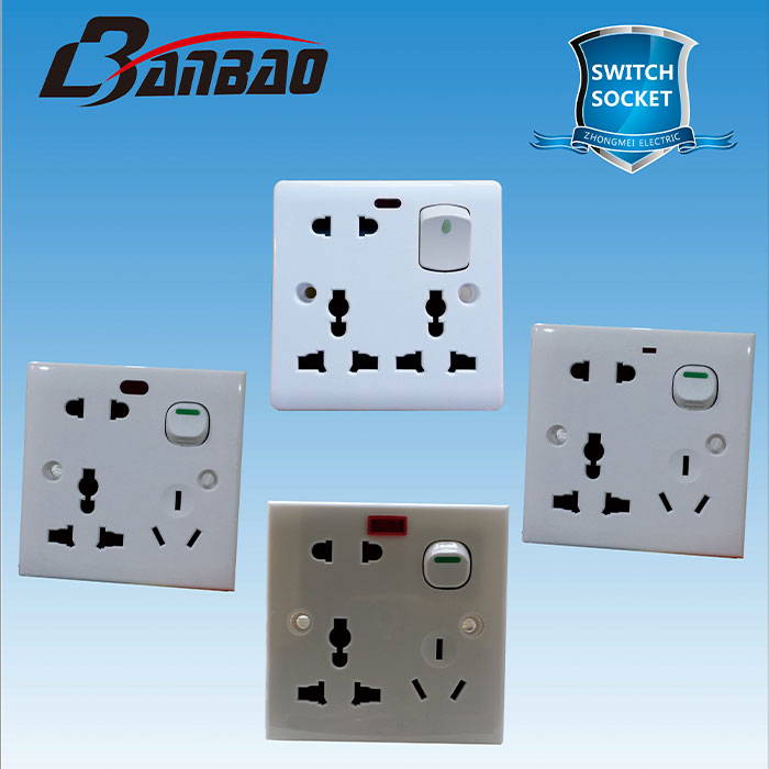 double multi 6pin Socket with lamp