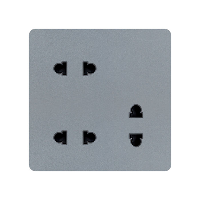 Grey Color 2gang Wall Switch With Led Indicator