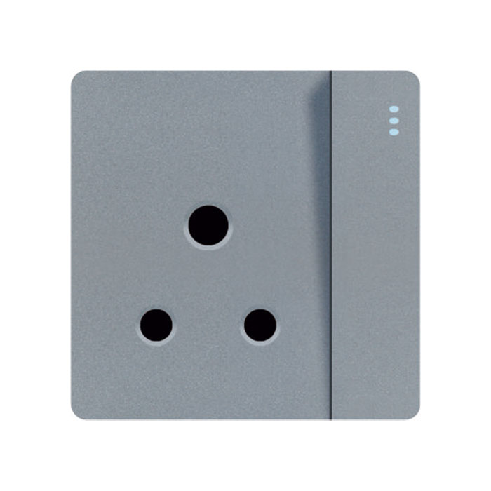 Grey Color 2gang Wall Switch With Led Indicator