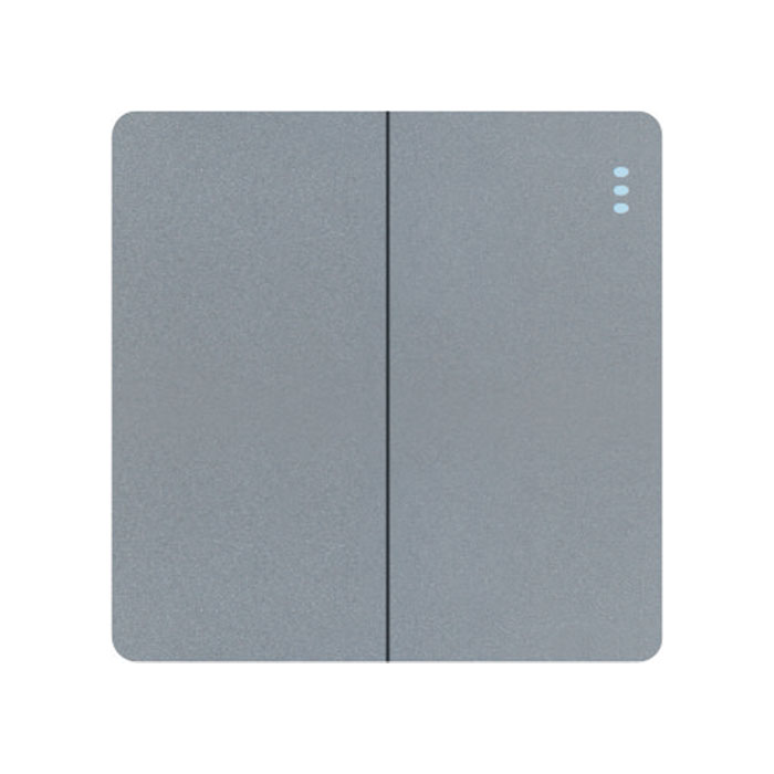 Grey Color 2gang Wall Switch With Led Indicator