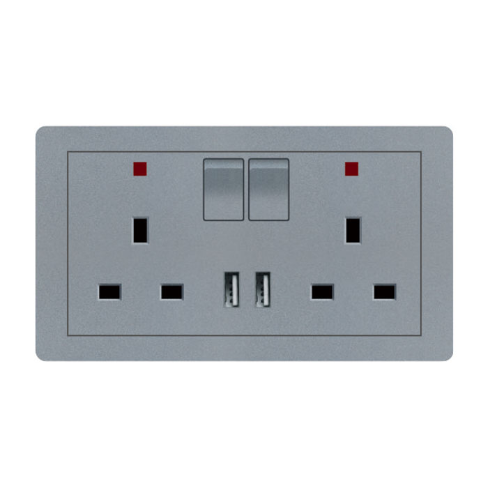 UK Standard Socket na May 2.1A USB Outlet