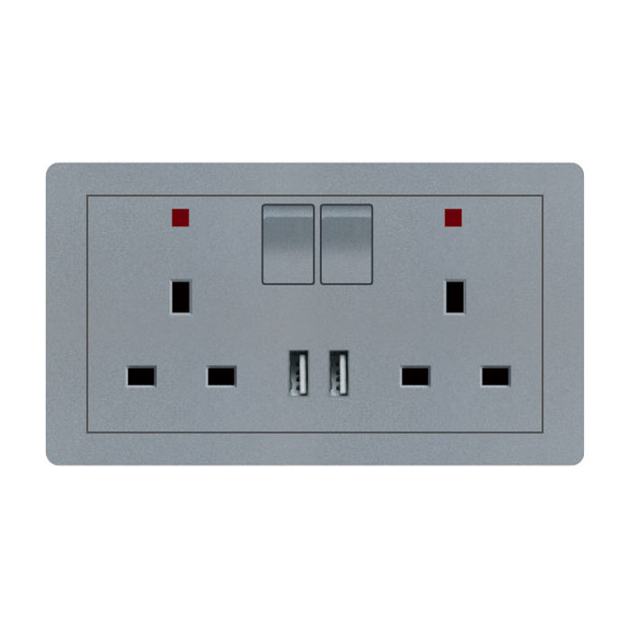 D2 Series Plastic Grey Wall Switch And Socket CE SASO GCC Certificates