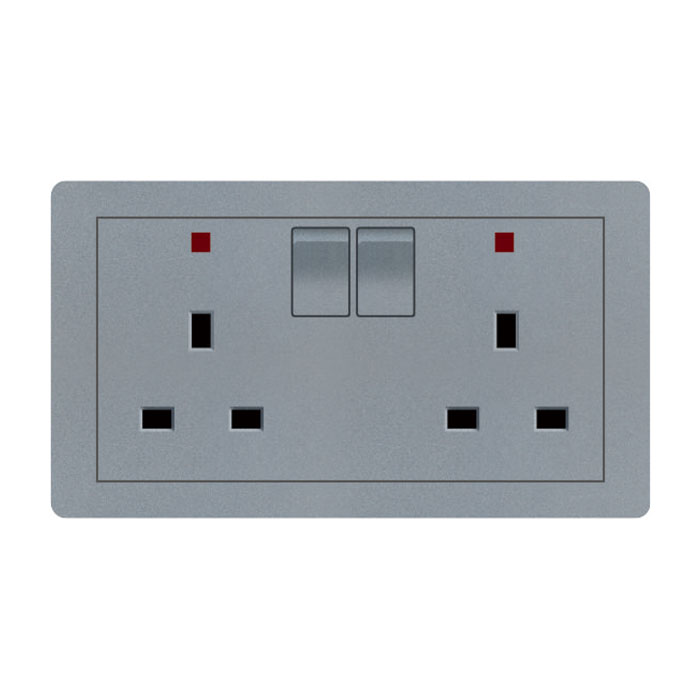 D2 Series Plastic Grey Wall Switch And Socket CE SASO GCC Certificates