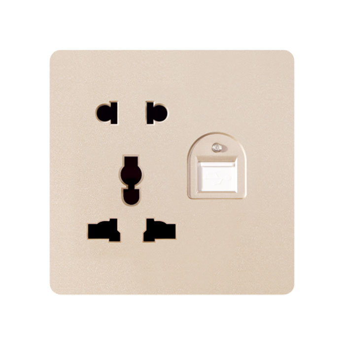 5pin Wall Socket With USB Outlet