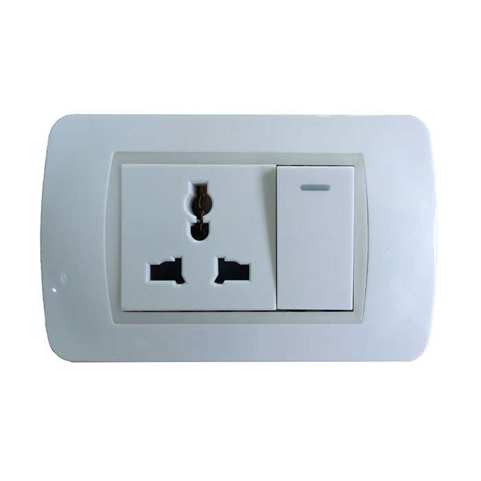 Double Type 3 pin Univeral Wall Socket