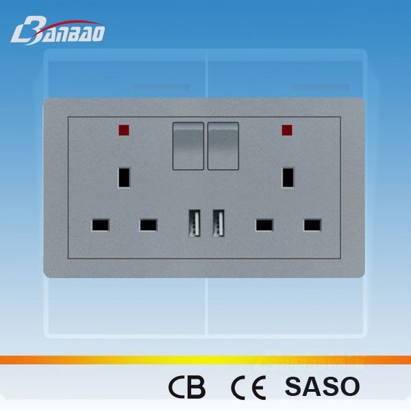 british standard wall socket with switch