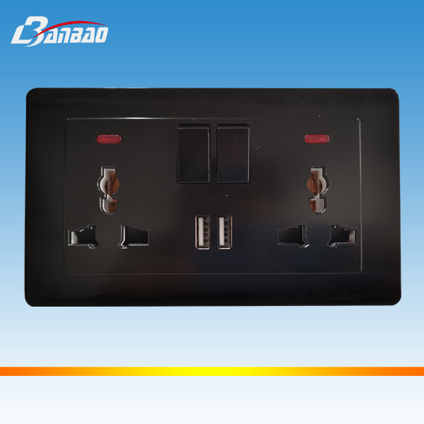 Double 13A UK Socket with switch