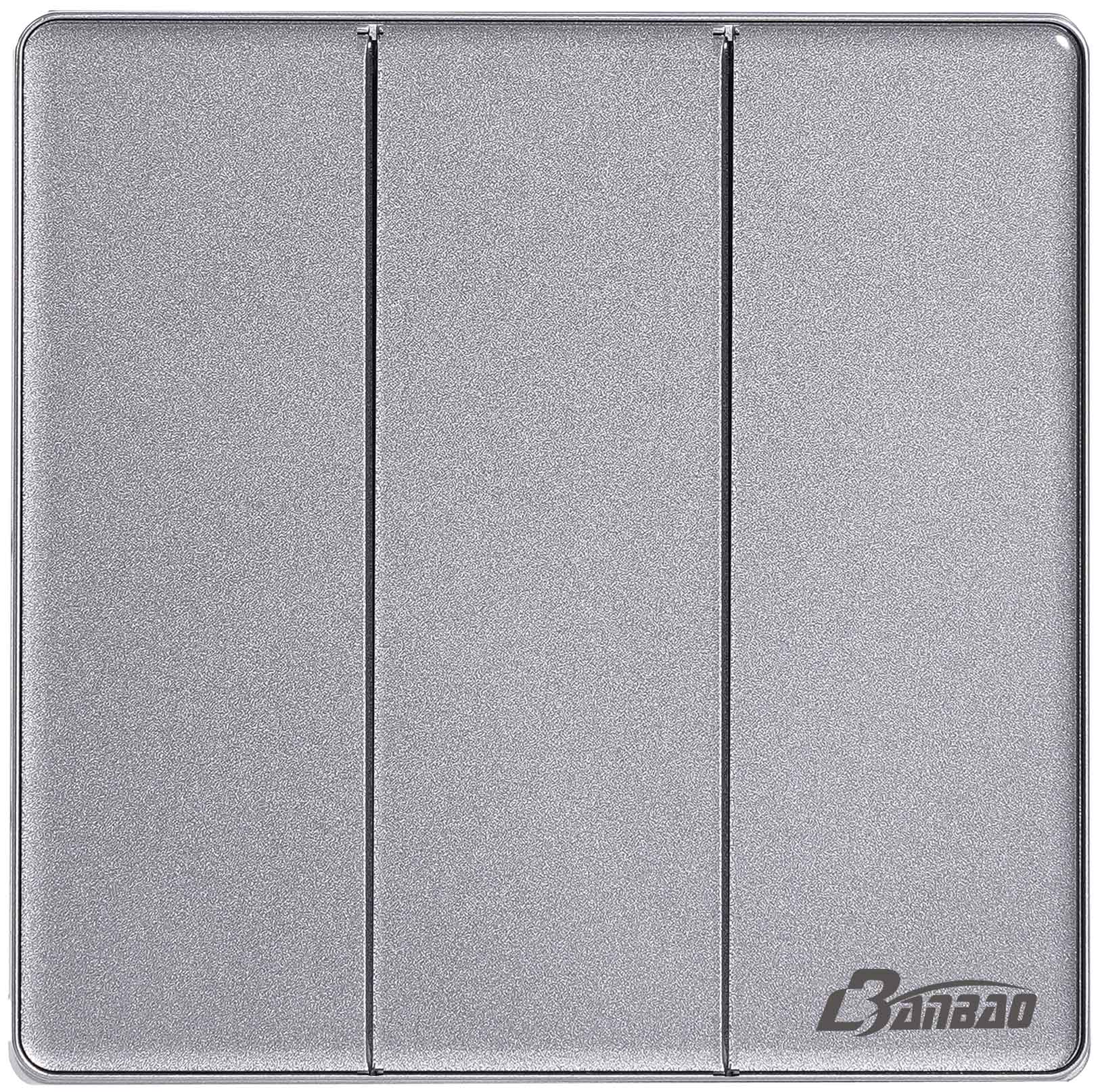 Glass panel 16A 2gang Wall Switch Grey color