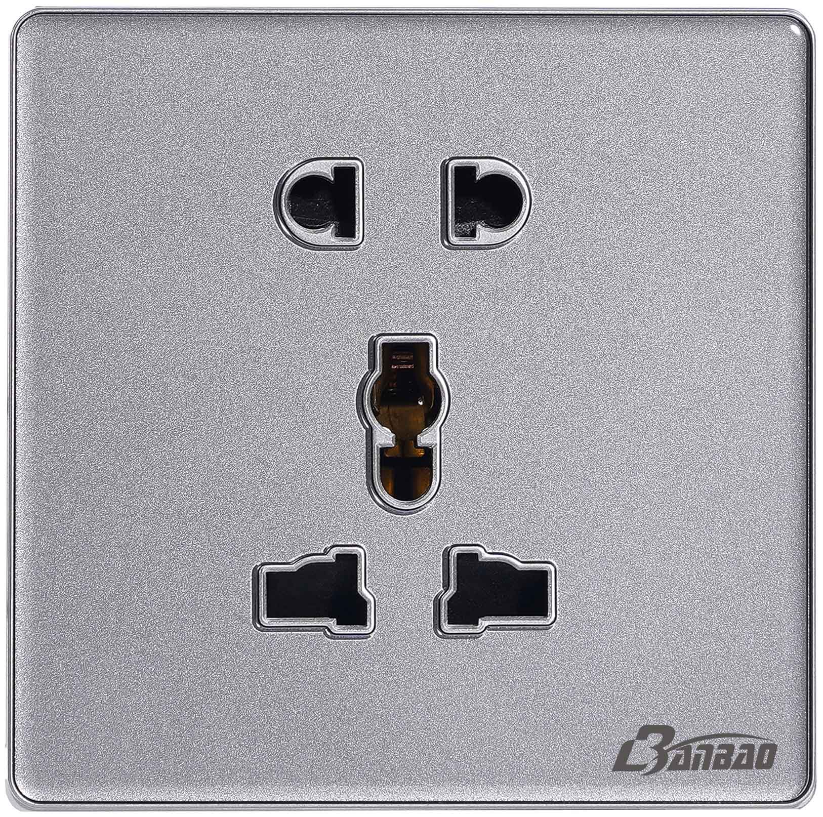 Grey color Big Button Glass panel 16A 4gang 1way Wall Switch